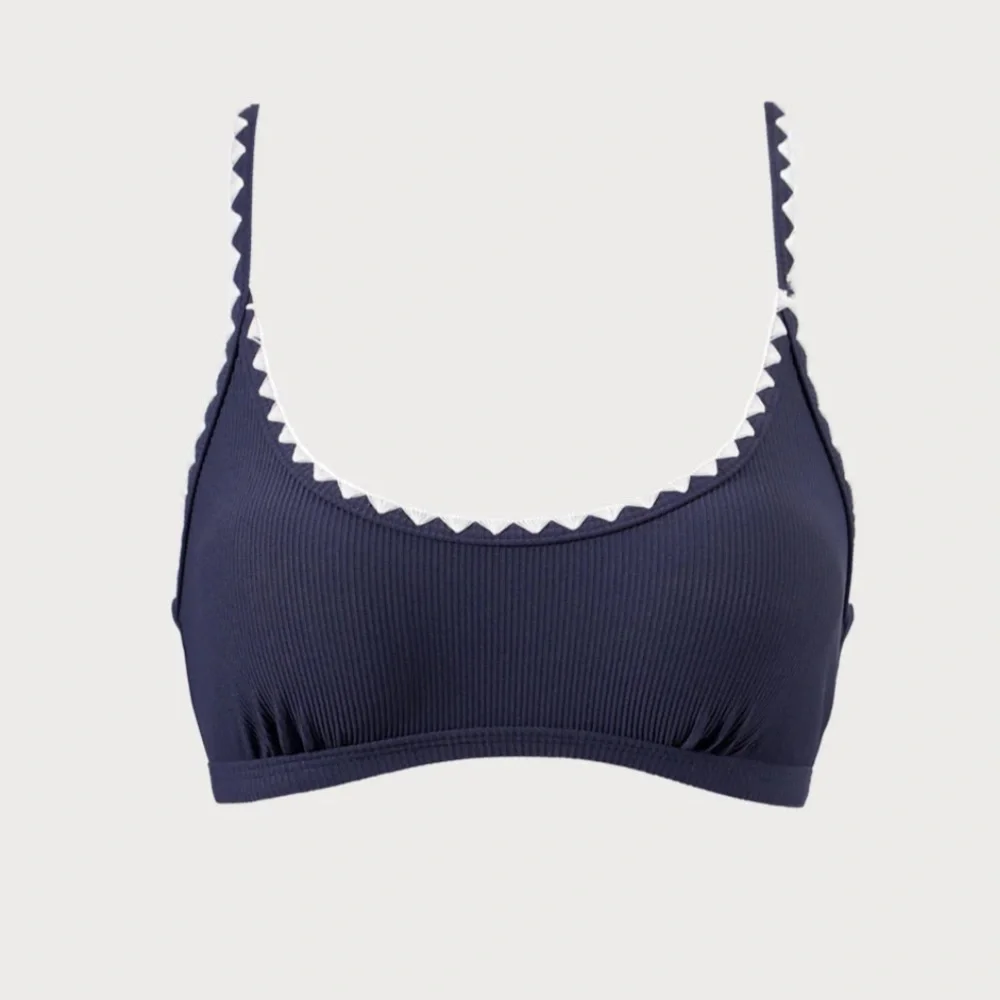 Berlook Navy Blue Contrast Stitch Bikini Set, NWT
